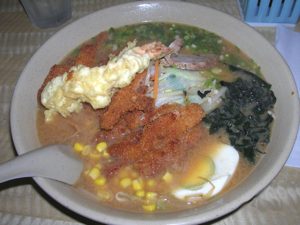 large bowl of ramen