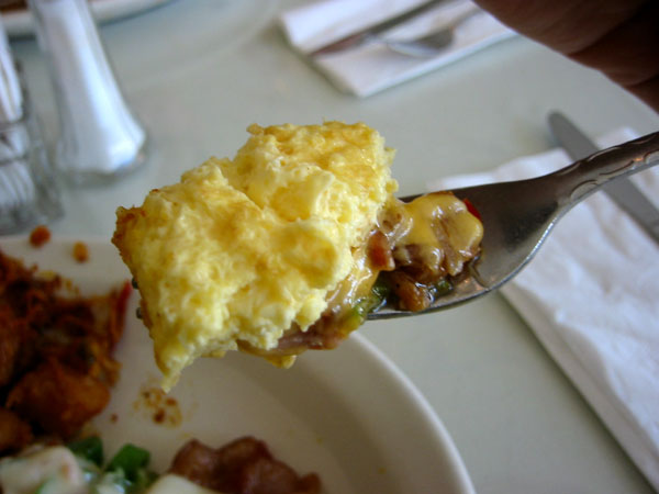 mountain trail omelette close-up